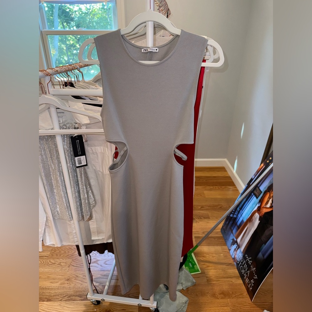 Zara Sage Green Backless Dress
